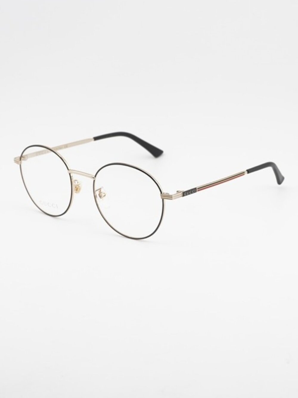 Gucci GG0839OK 001 Eyeglasses Black/Gold 52mm Round Frame